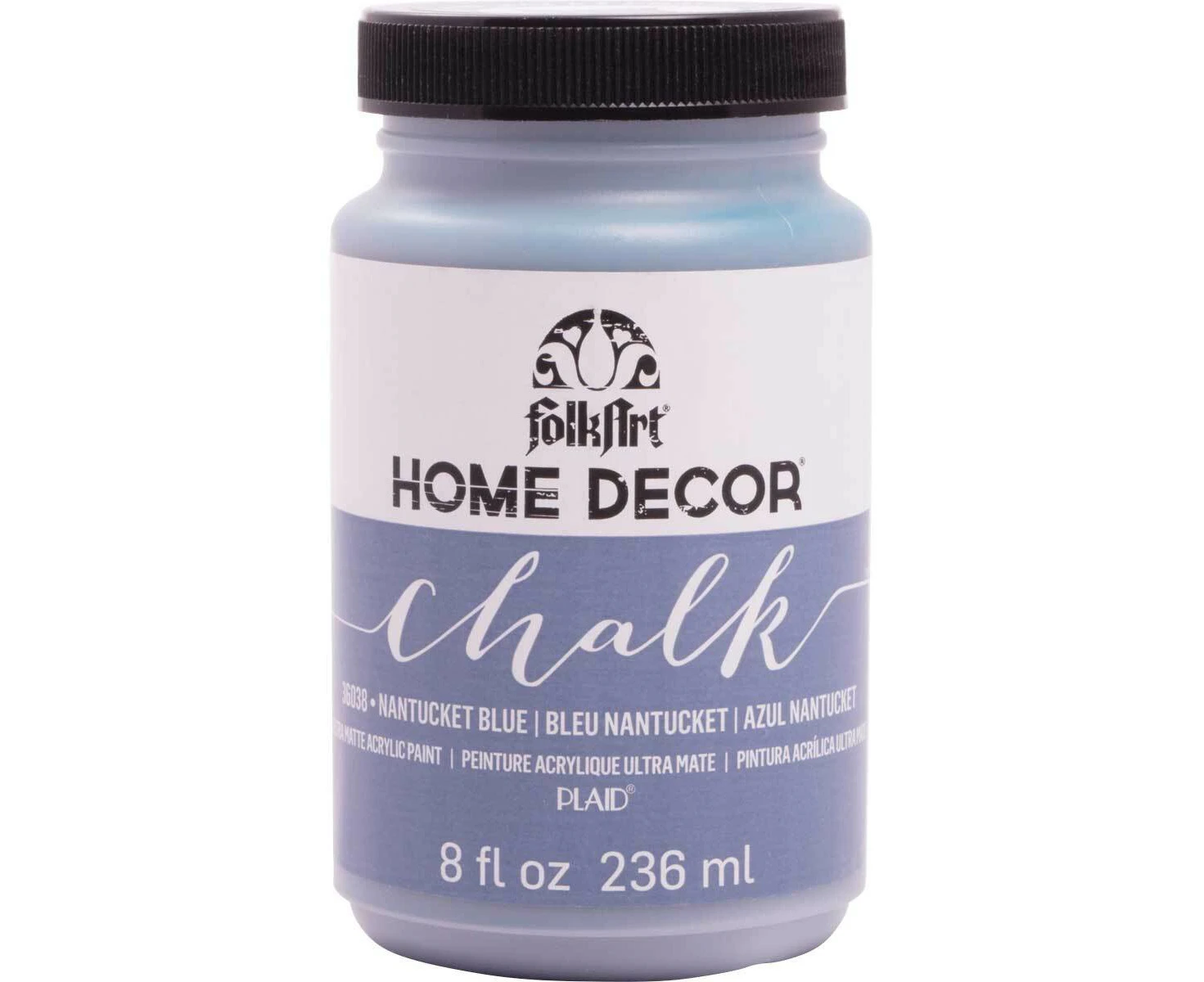 Plaid FolkArt Premium 236ml Home Decor Chalk Acrylic Paint Matte Nantucket Blue