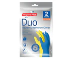 12x Pairs Hygiene Plus Duo Size M Kitchen/Bathroom Latex Cleaning Gloves Asstd