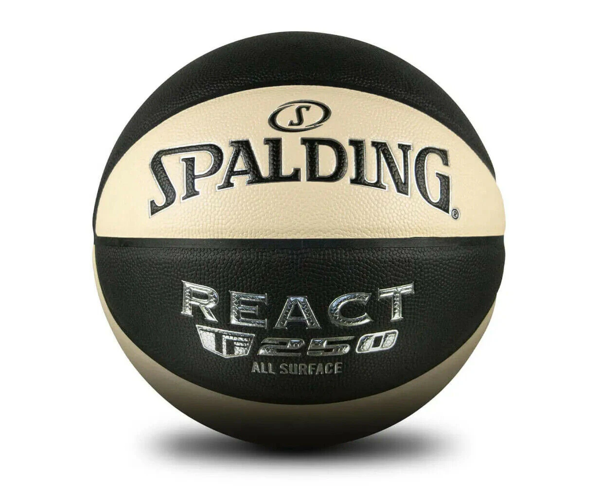 Spalding React TF250 Basketball Ball Size 6 indoor/Outdoor - Oatmeal & Black