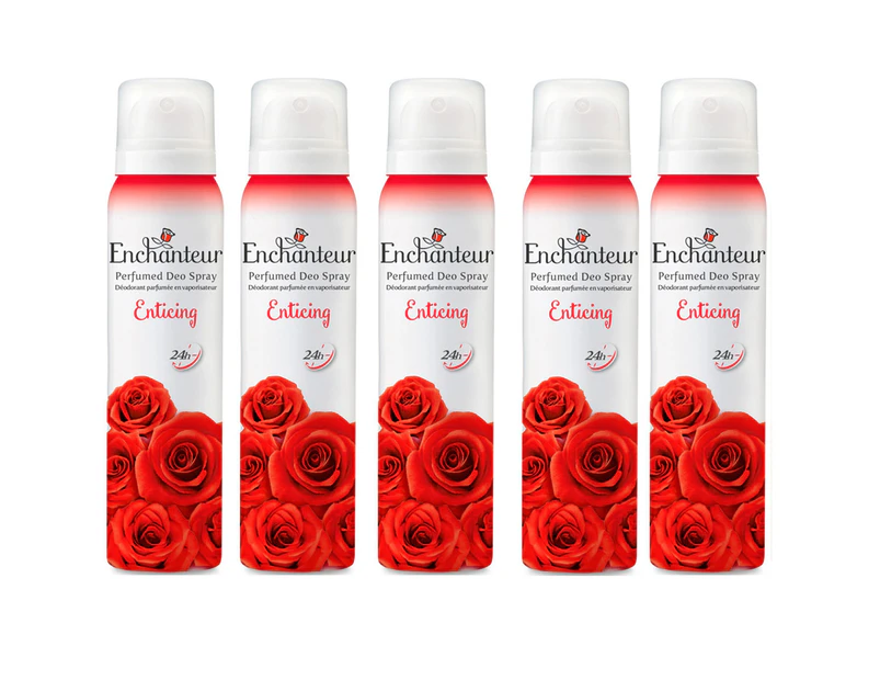 Enchanteur Enticing Body Spray Perfumed Deo Mist 150ml x 5 Value Pack