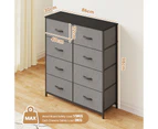 Advwin Chest of Drawers 8 Drawer Tallboy Dresser Clothes Toys TV Stand Unit Storage Cabinet Tower Gray