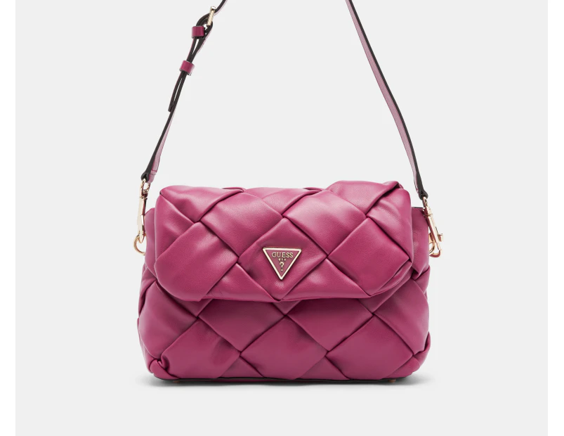 GUESS Zaina Flap Shoulder Bag - Boysenberry