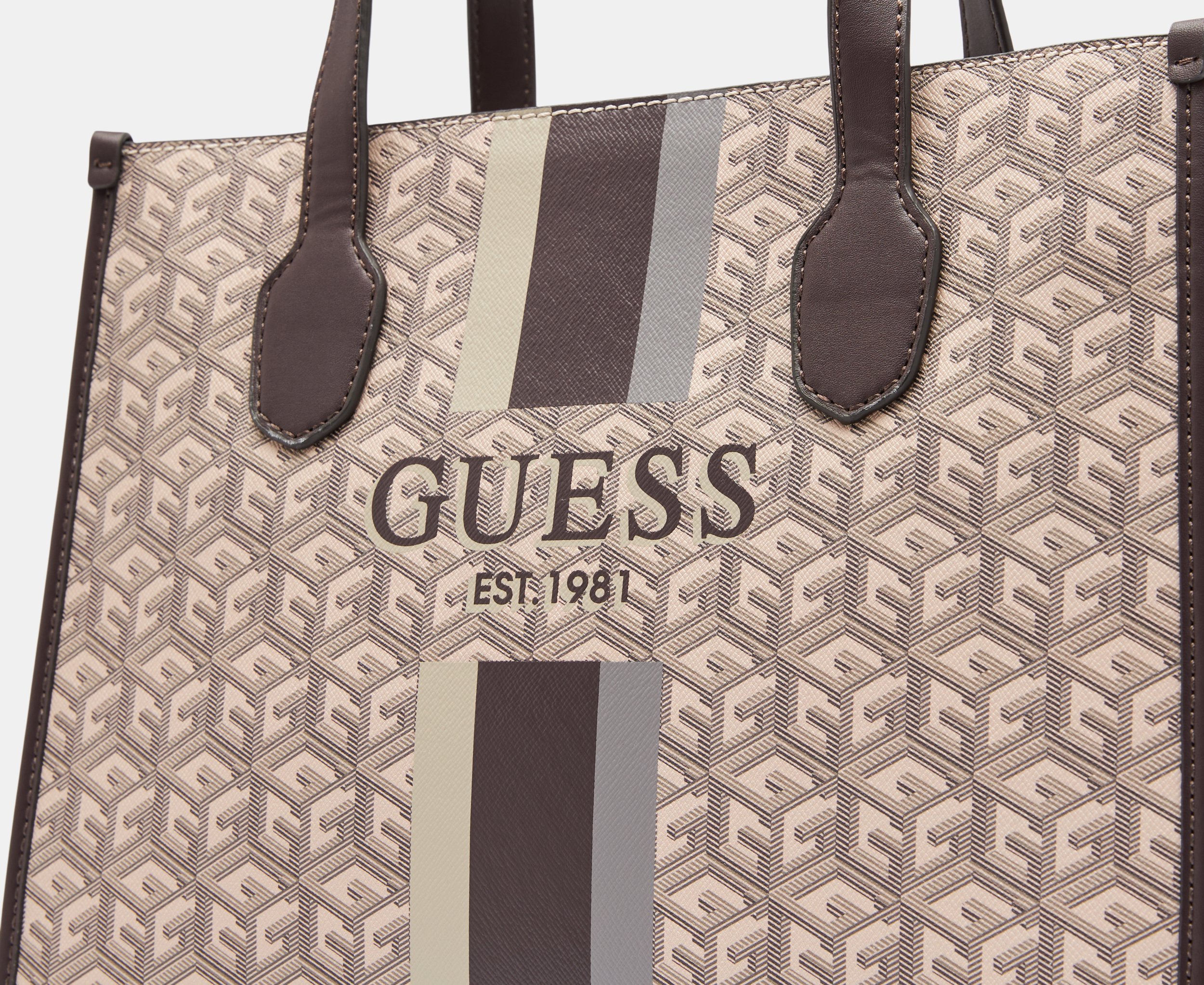 GUESS Silvana 2-Compartment Tote Bag - Espresso Logo