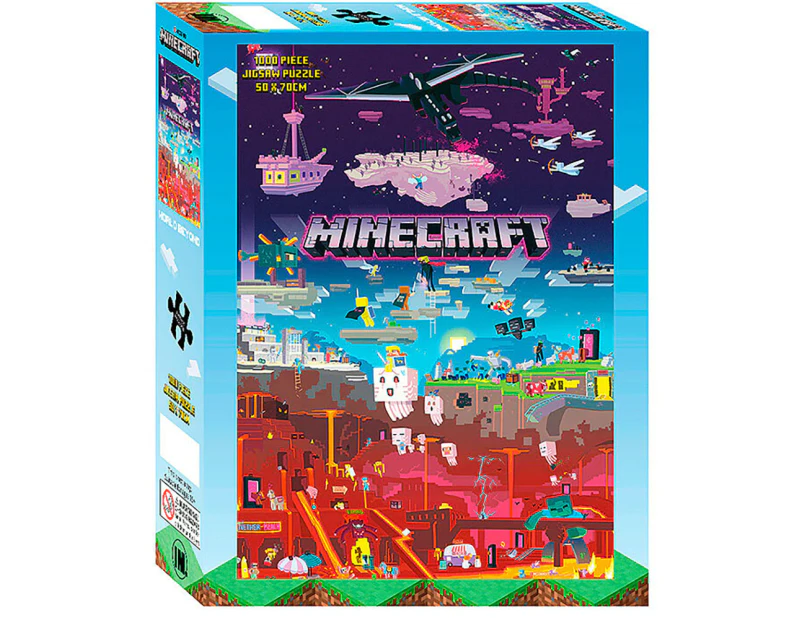 1000pc Minecraft Ender & Nether World Themed Jigsaw Puzzle 50x70cm 3y+