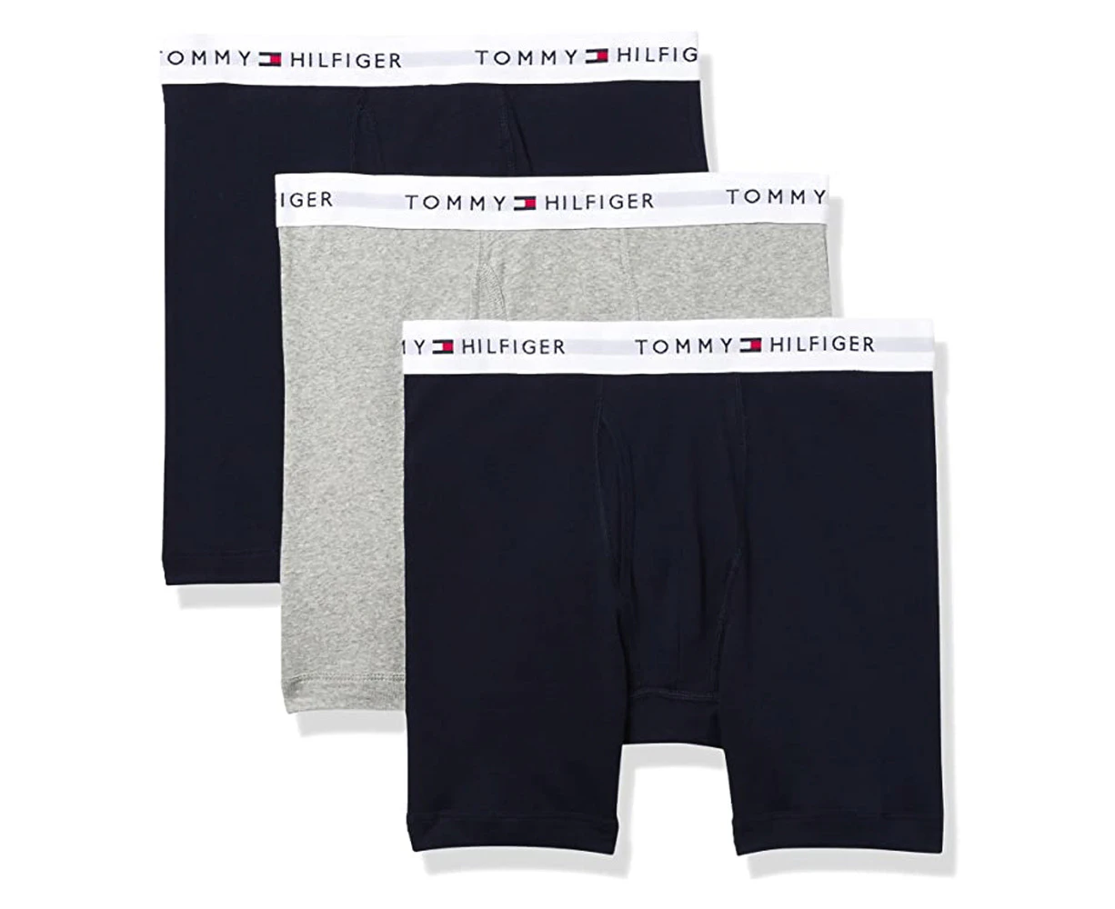 3PK Tommy Hilfiger Men's Cotton Classic Trunk Underwear Multi Black/Grey - Multicoloured