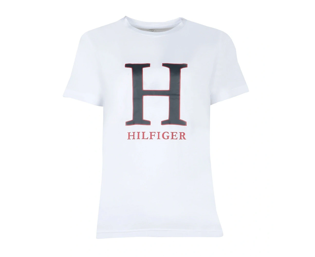 Tommy Hilfiger Men's Sleep/Loungewear Pyjama Cotton Graphic/T-Shirt White