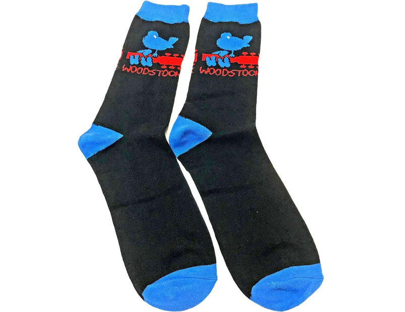 Woodstock Unisex Adult Logo Socks (Black/Blue) - RO7303