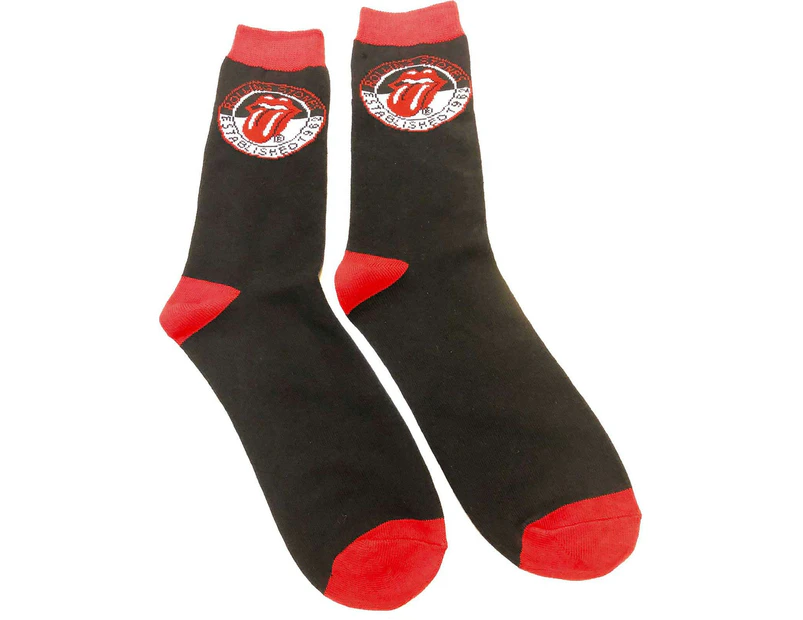 The Rolling Stones Unisex Adult Established 1962 Socks (Black/Red) - RO7389