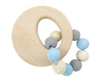 Hess Spielzeug Wooden 9.5cm Rattle Circle Play Toy Baby/Infant 0m+ Natural Blue