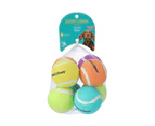 8pc Paws & Claws 6cm Tennis Balls Non Toxic Dogs/Pets/Puppy Toys Assort Colours