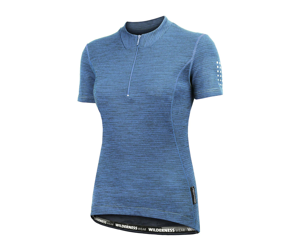 Wilderness Women Short Sleeve Cycle Jersey Thermal Top Activewear Glacier - Glacier