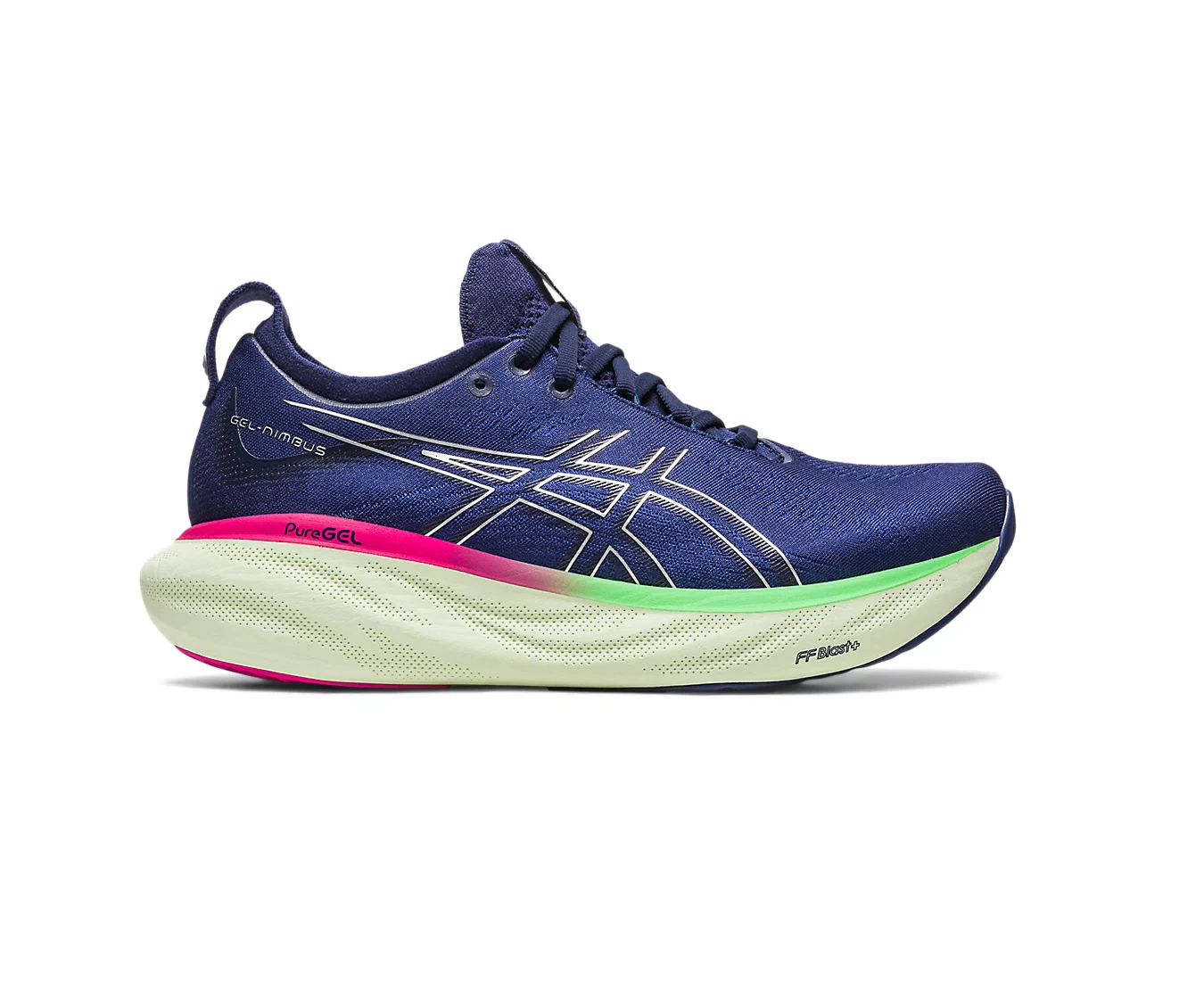 Womens Asics Gel-Nimbus 25 Indigo Blue/ Pure Silver Athletic Running Shoes