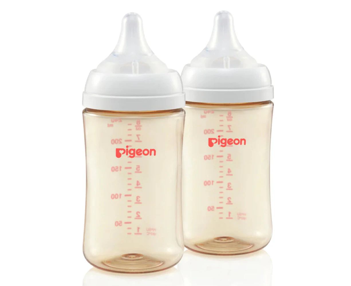 2pc Pigeon Softouch lll Drinking/Feeding Bottle PPSU Anti-Colic 240ml Baby 3m+