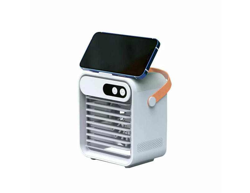 USB Rechargeable Portable Cooling Fan Mini Desktop Air Cooler - Gray