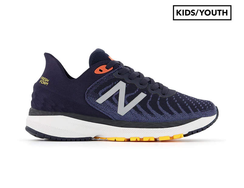 New Balance Youth Fresh Foam 860v11 Running Shoes - Spring Tide/Eclipse/Vibrant Orange