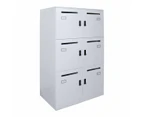 6 Lockable Compartments Office Locker - Flat Pack Delivery