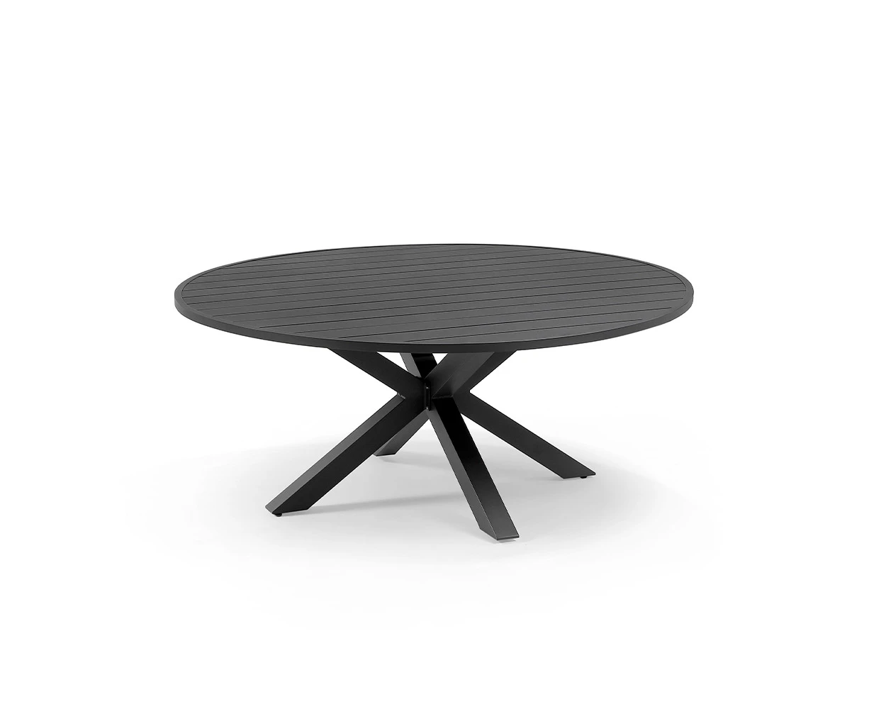 Houston Outdoor 1.8m Round Aluminium Dining Table - Outdoor Aluminium Tables - Charcoal