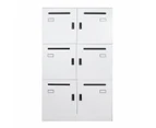 6 Lockable Compartments Office Locker - Flat Pack Delivery