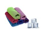 Fulllucky Summer Solid Color Mesh Cooling Towel Sports Running Jogging Outdoor Gym Cooler-Light Blue