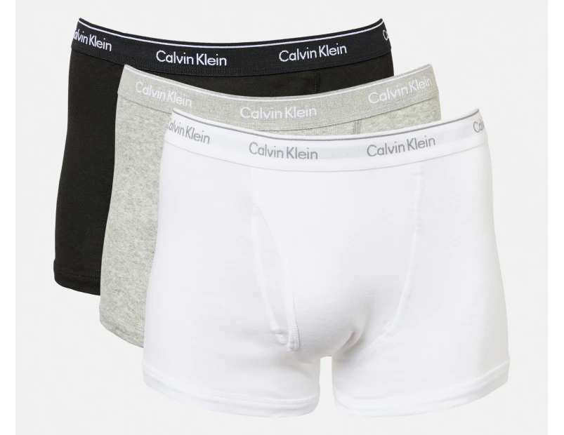 Calvin Klein Men's Classic Cotton Trunks 3-Pack - Black/Grey/White ...