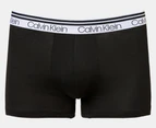 Calvin Klein Men's Variety Waistband Cotton Stretch Trunks 3-Pack - Black/Sleek Grey/Red