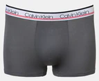 Calvin Klein Men's Variety Waistband Cotton Stretch Trunks 3-Pack - Black/Sleek Grey/Red