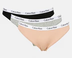 Calvin Klein Women's Carousel Bikini Briefs 3-Pack - Grey Heather/Black/Cedar