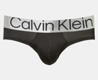 Calvin Klein Men's Reconsidered Steel Microfibre Hip Briefs 3-Pack - Black/Grey/Navy