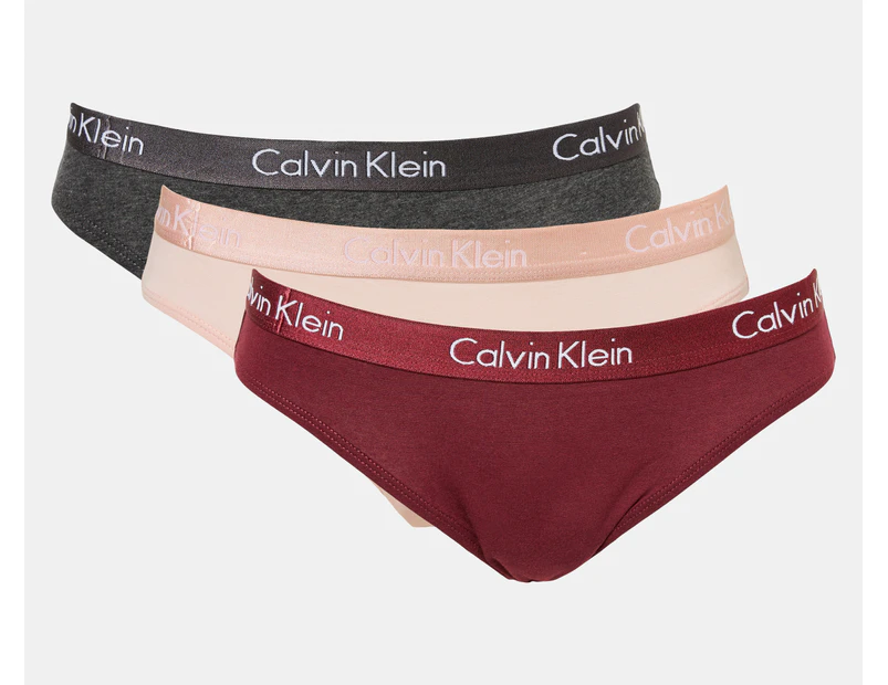 Calvin Klein Women's Motive Cotton Bikini Briefs 3-Pack - Black/White/Grey  Heather<!-- -->