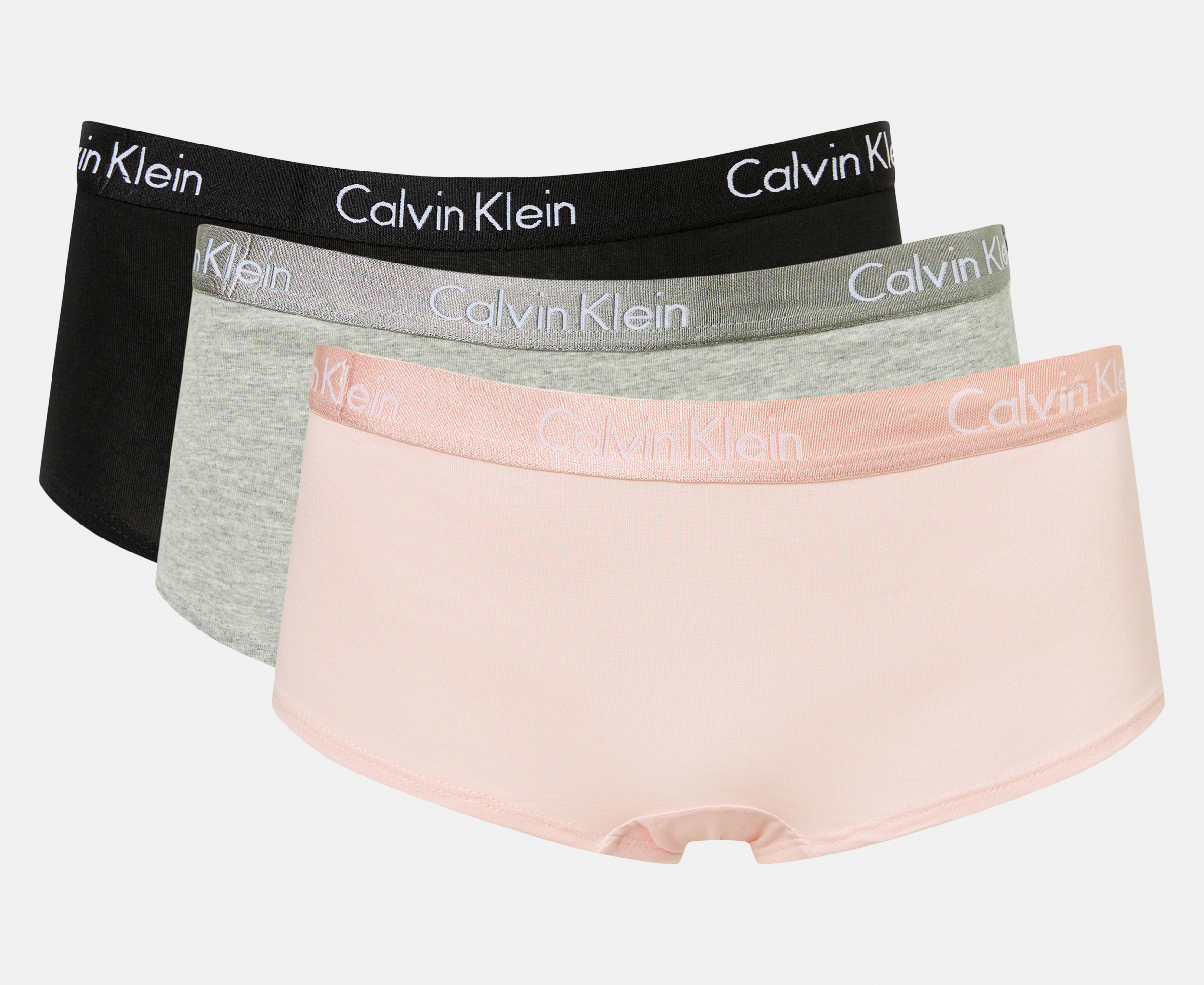 Calvin Klein Women's Motive Cotton Thongs 3-Pack - Black/Grey/Pink