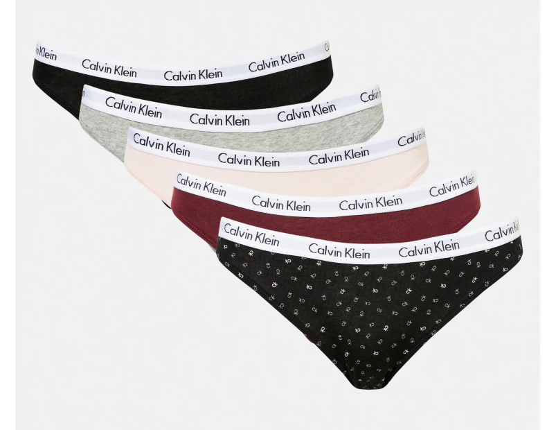 Calvin Klein Women's Carousel Bikini Briefs 5-Pack - Black/Nymph's