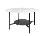 UNHO Heavy Stoned Marble Coffee Table Living Room Center Table 2 Tier Storage