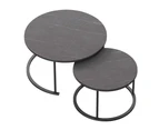 UNHO Set of 2 Nesting Tables Nest Coffee Tables Sofa End Side Tables