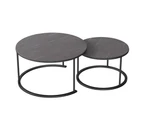 UNHO Set of 2 Nesting Tables Nest Coffee Tables Sofa End Side Tables