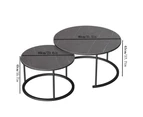 UNHO Set of 2 Nesting Tables Nest Coffee Tables Sofa End Side Tables