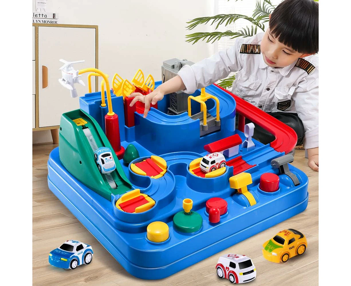 Kids Toys for 3 4 5 6 7 8 Year Old Boys Girls Race Track Car Adventure Toys for Boys Age 3, City Rescue Car Toys for Toddlers 2-4 Years