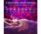 Bluetooth Music Speaker Sea Ocean Wave Nebula Ceiling Galaxy Projector Led Star Night Light with 8 Color Modes White Noise -White