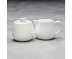 3pc Ecology Canvas Sugar & Creamer Set Tableware Jug Container Pot w/ Lid White