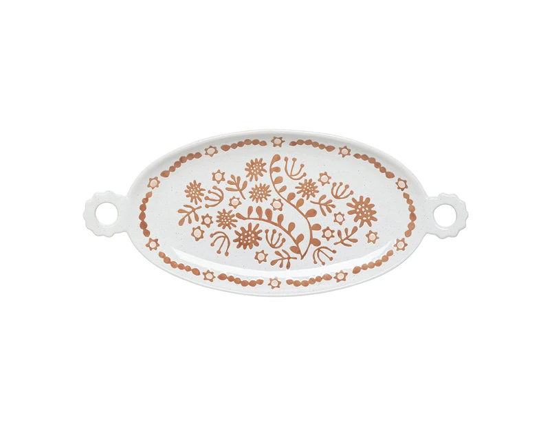 Ecology Nori Stoneware Loop Food Serving Platter/Dish w/Handles Red 18x41cm