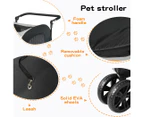 Pawz Pet Dog Stroller Pram Carrier Cat Travel Foldable 4 Wheels 50kg Capacity