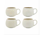 Ecology Fossil Set Of 4 330ml Mugs - Chalk