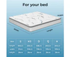 Dreamz Spring Mattress Bed Pocket Tight Top Foam Medium Firm Double Size 25CM - White