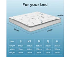 Dreamz Spring Mattress Bed Pocket Tight Top Foam Medium Firm Double Size 25CM