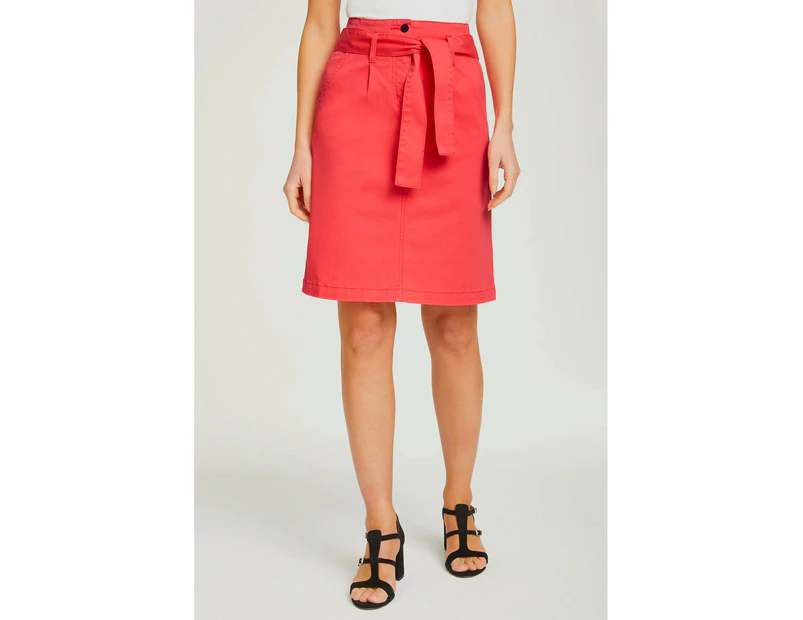 Urban - Womens Skirts - Skirt With Belt - Coral