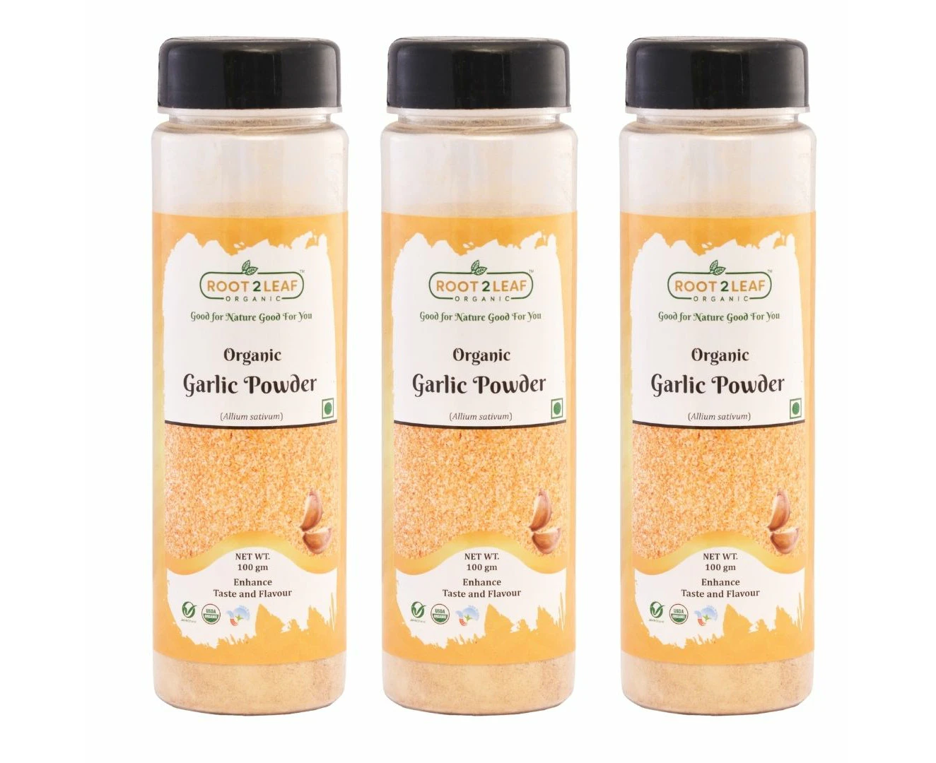 Organic Garlic Powder 100g Pack of 3 by Root2leaf Organic