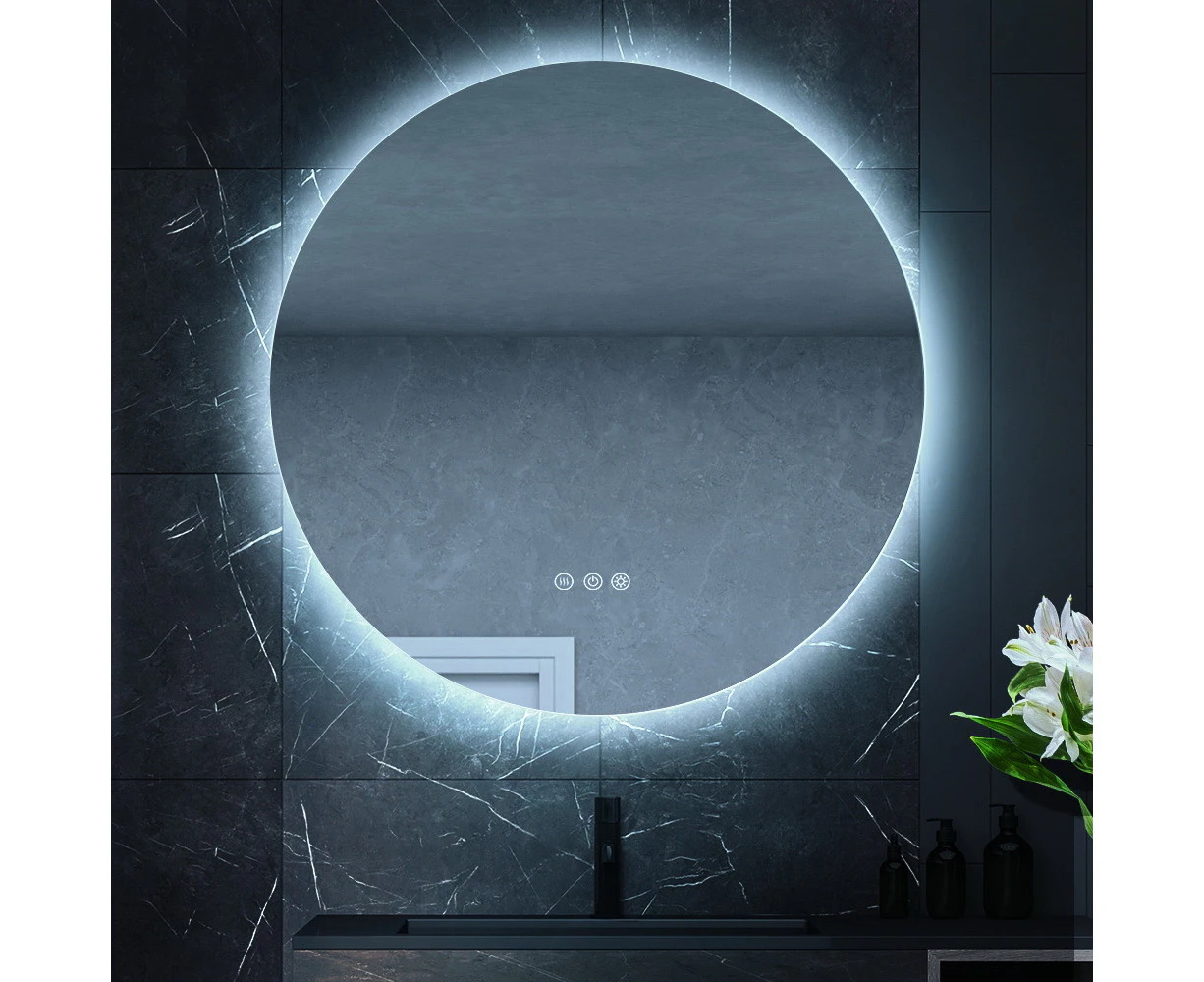 Simplus LED Round Wall Mirror Bathroom Makeup Mirror Vanity Mirrors Smart Anti-Fog 60CM