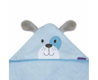 Bamboo Apron Baby Bath Towel - Blue - Patch the Puppy - Blue