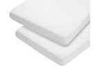 Jersey Cotton Fitted Sheets One Size Cot & Cot Bed 72 x 140 x 17cm (2Pk) - White