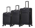 Atlas Gravity 3-Piece Softcase Luggage/Suitcase Set - Black