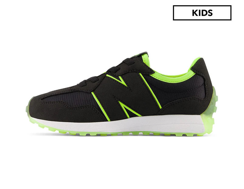 New Balance Kids' 327 Running Shoes - Black/Green